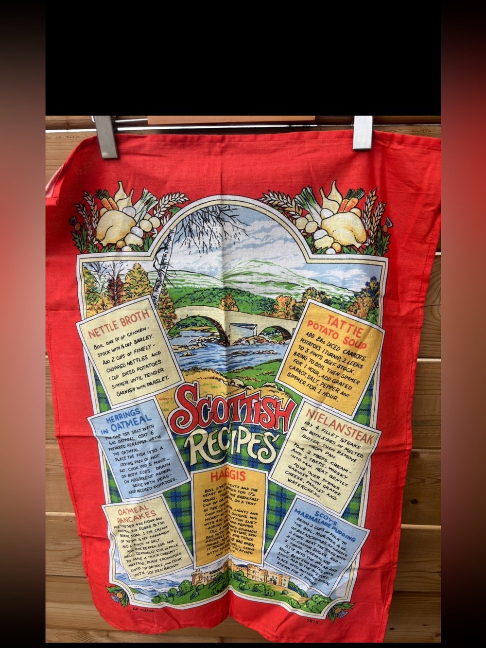 Vintage Scottish Recipes Kitchen Towel